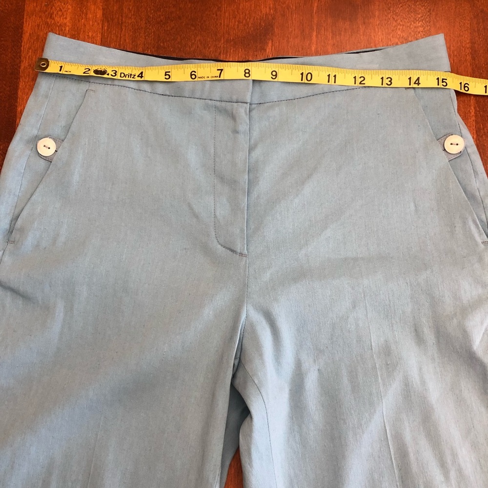 rag & bone | Blue linen tapered spring summer designer trouser dr… - Picture 11 of 16
